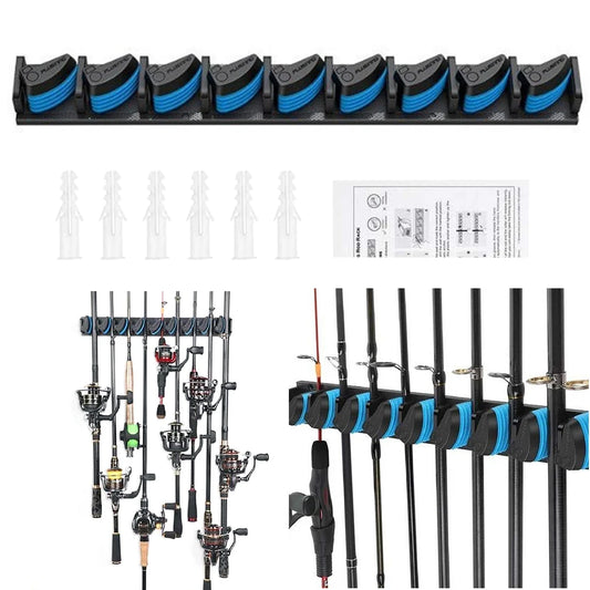 Wall Mounted Fishing Rod Holder For Vertical And Horizontal Storage