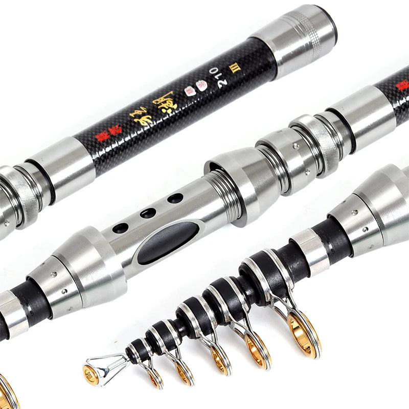Carbon Fiber Telescopic Fishing Rod And Reel Combo Ultralight