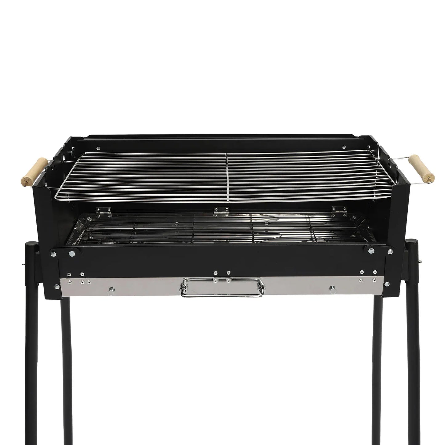 BymaocarCN Portable Charcoal Grill Freestanding With 3 Gear Height Adjustment