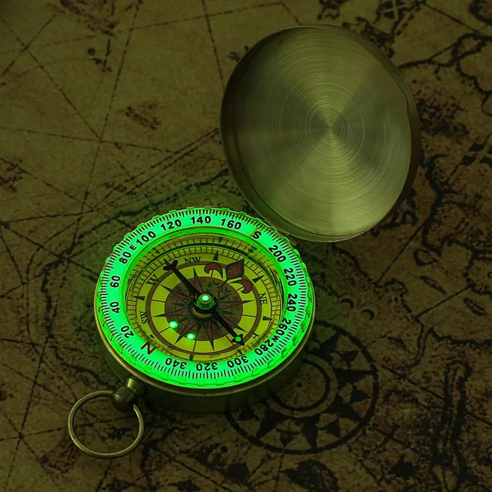 Brass Compass for Outdoor Camping and Hiking Retro Flip Navigation