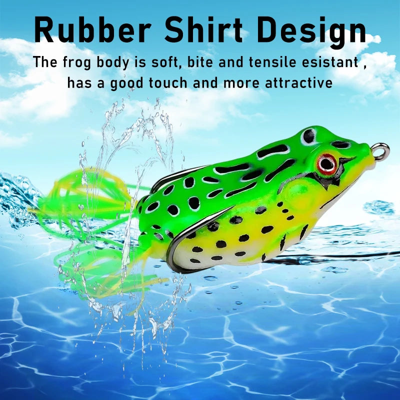 Frog Shape Soft Tube Lure 10Pcs With Hooks Topwater