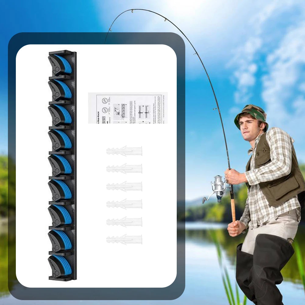Wall Mounted Fishing Rod Holder For Vertical And Horizontal Storage