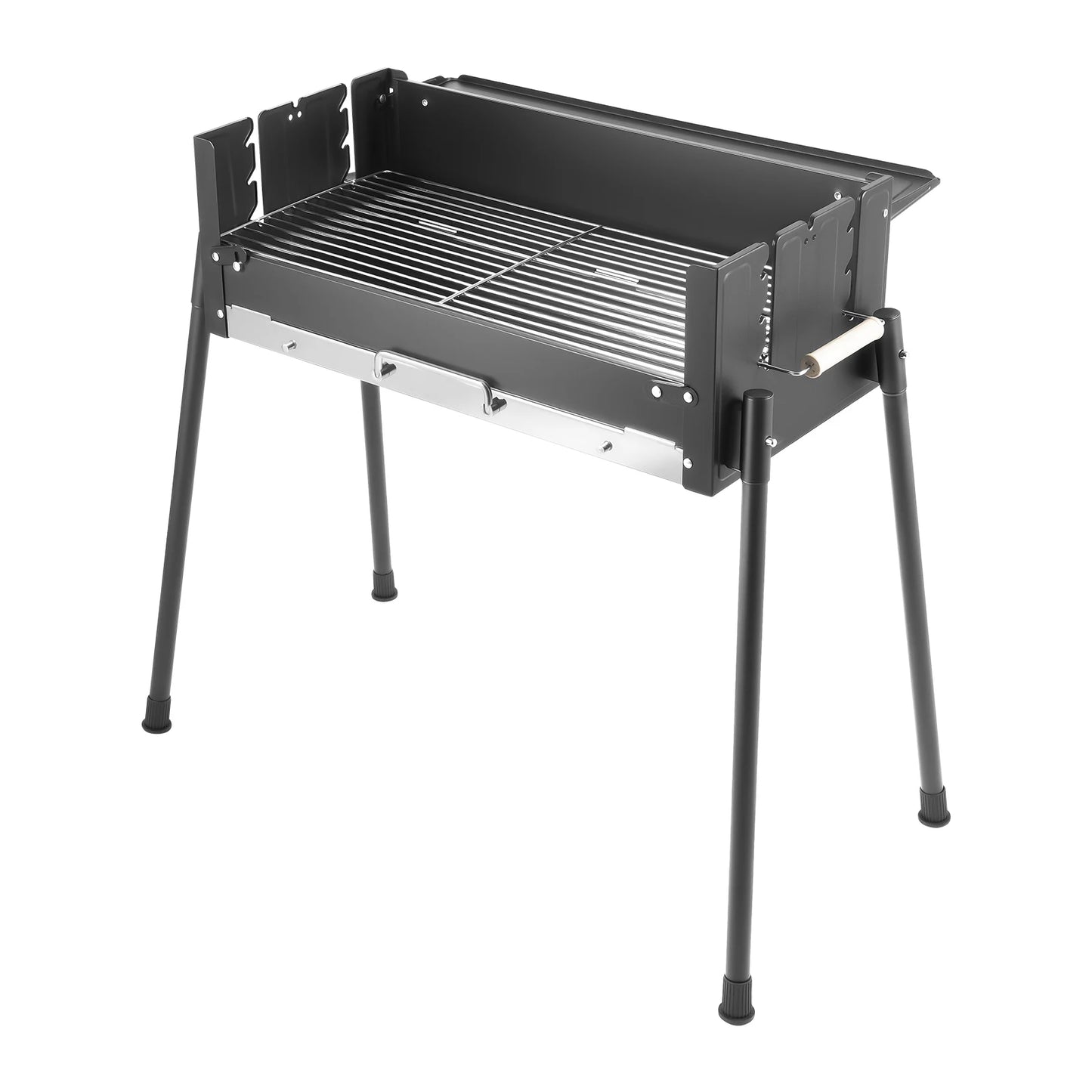 BymaocarCN Portable Charcoal Grill Freestanding With 3 Gear Height Adjustment