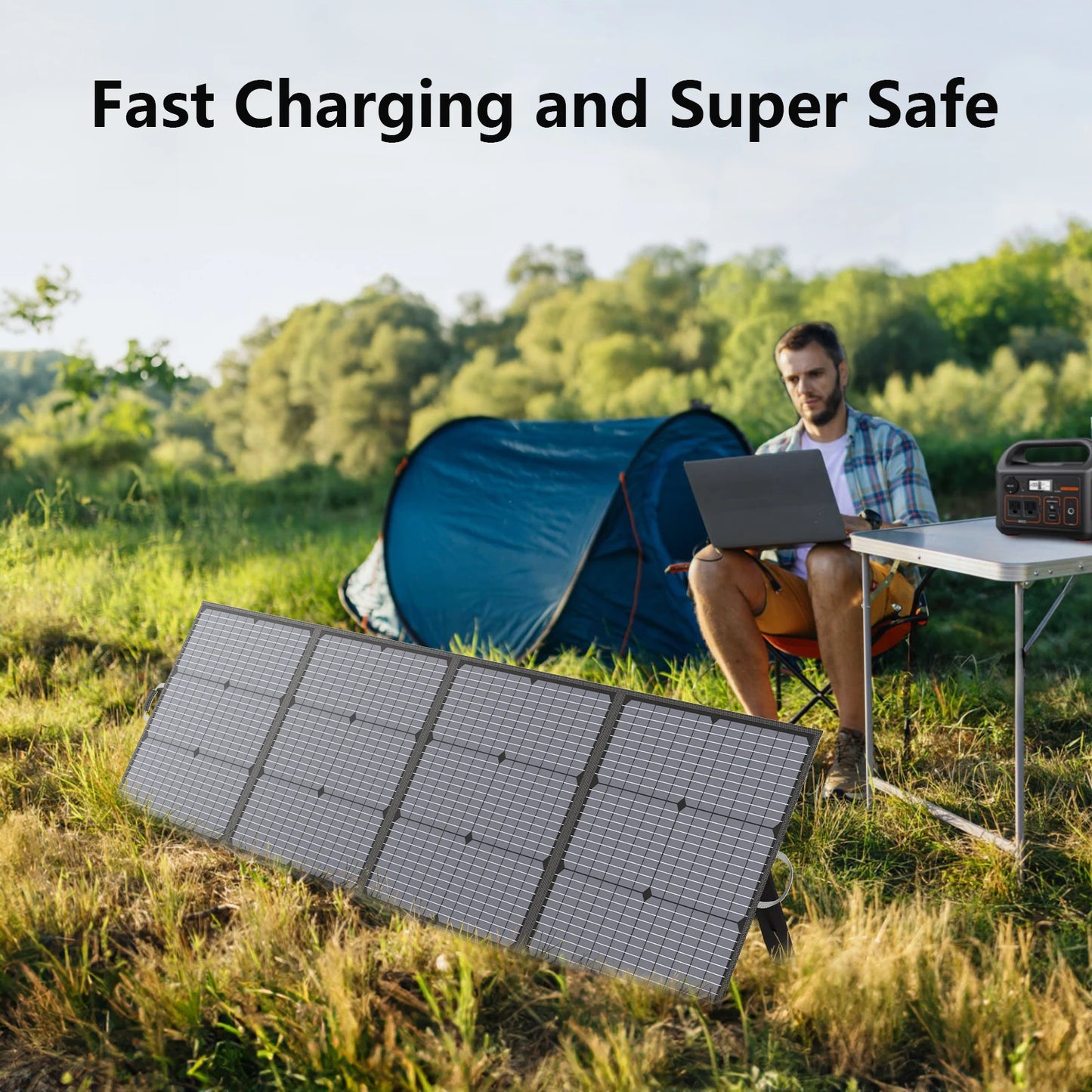 MHPOWOS 220W Portable Foldable Waterproof Solar Panel For Power Station