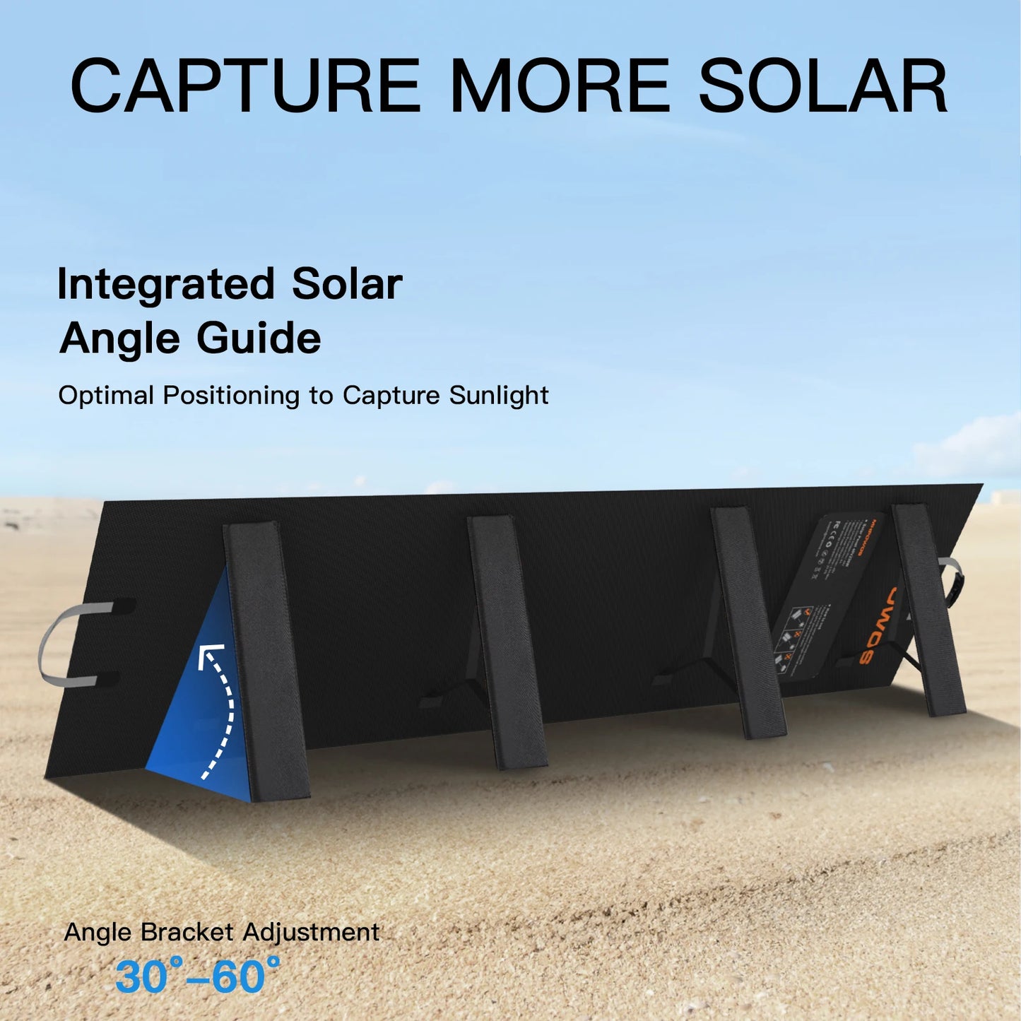 MHPOWOS 220W Portable Foldable Waterproof Solar Panel For Power Station
