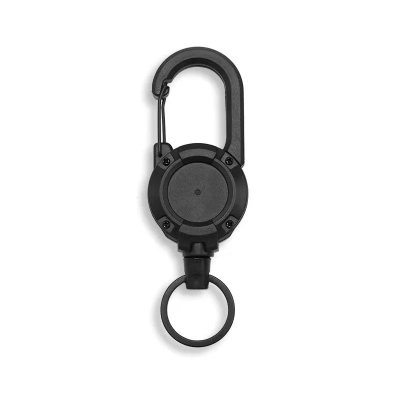 Retractable Heavy Duty Carabiner Key Ring With Steel Wire Rope