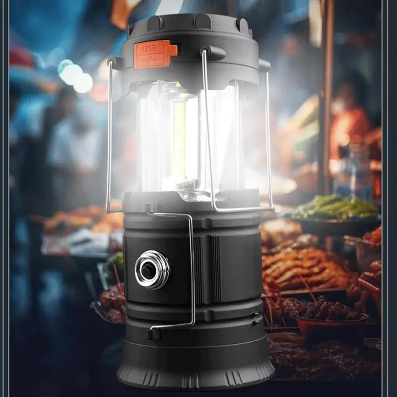 Rechargeable Solar Camping Lantern 1200mAh Hand Crank Emergency Light