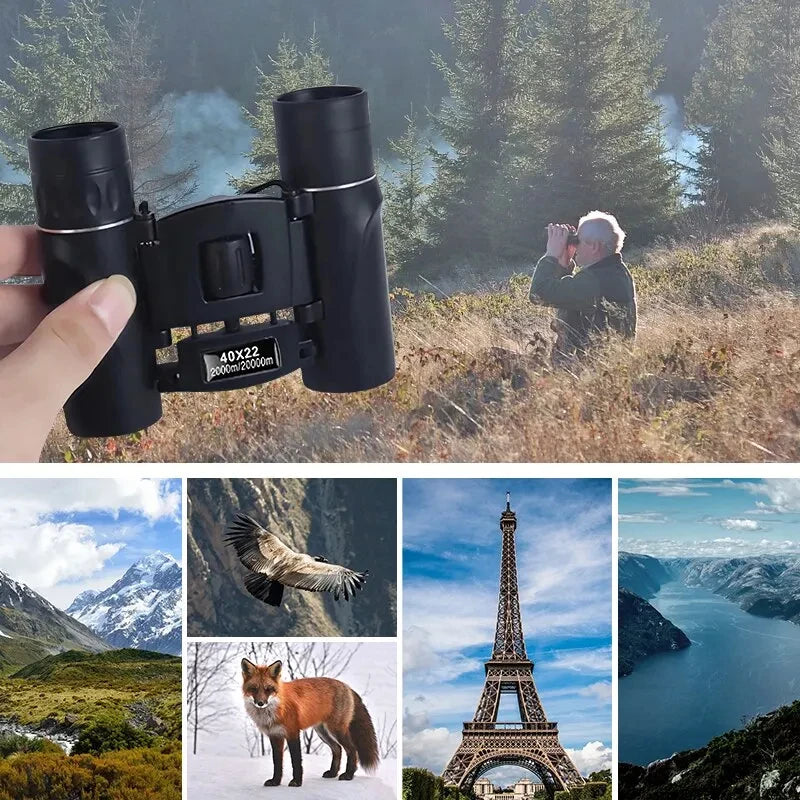 HD Binoculars BAK4 FMC Folding for Outdoor Hunting Travel