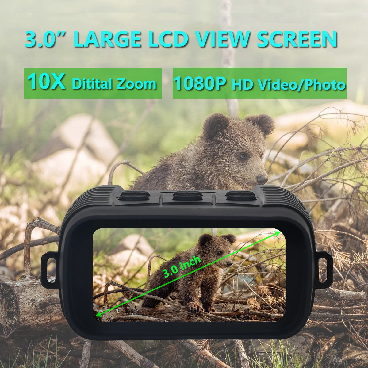 Megaorei Infrared Night Vision Binocular 10x Digital Zoom 400m 1300ft Range