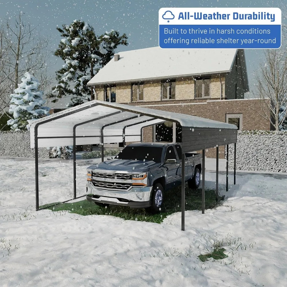Metal Carport Heavy Duty Canopy With Galvanized Steel Roof Shelter