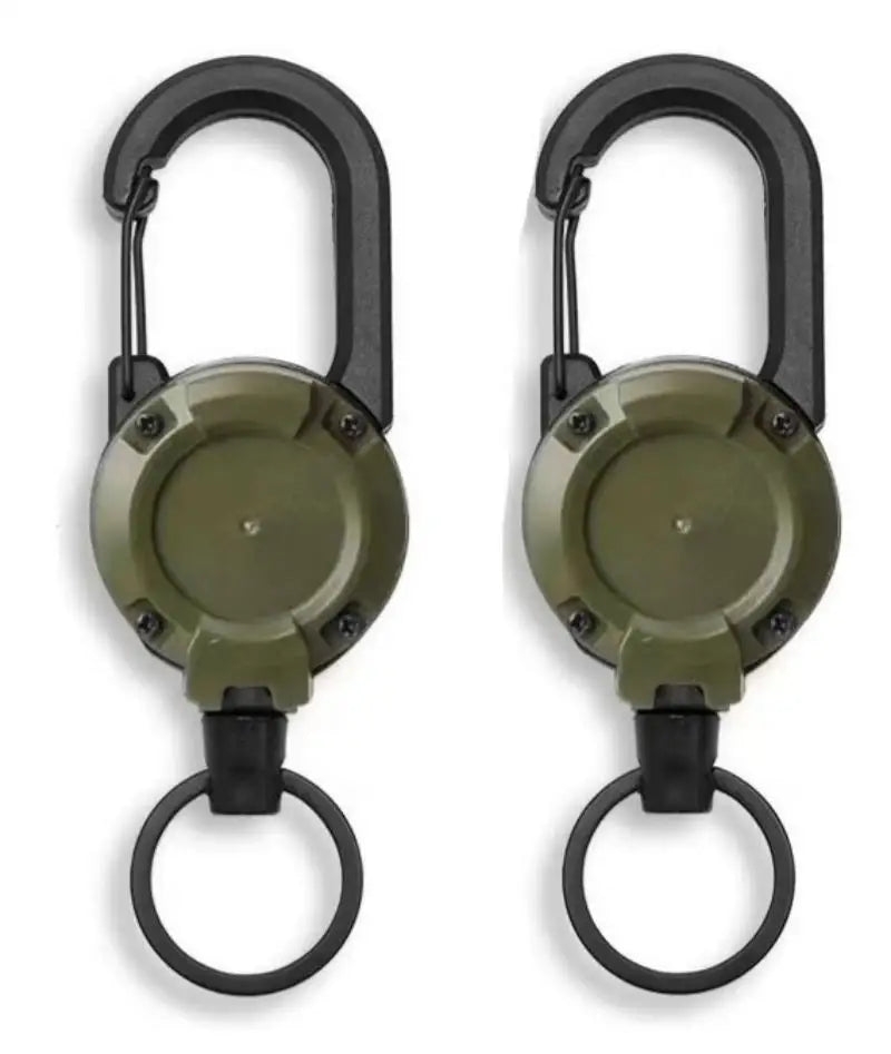 Retractable Heavy Duty Carabiner Key Ring With Steel Wire Rope