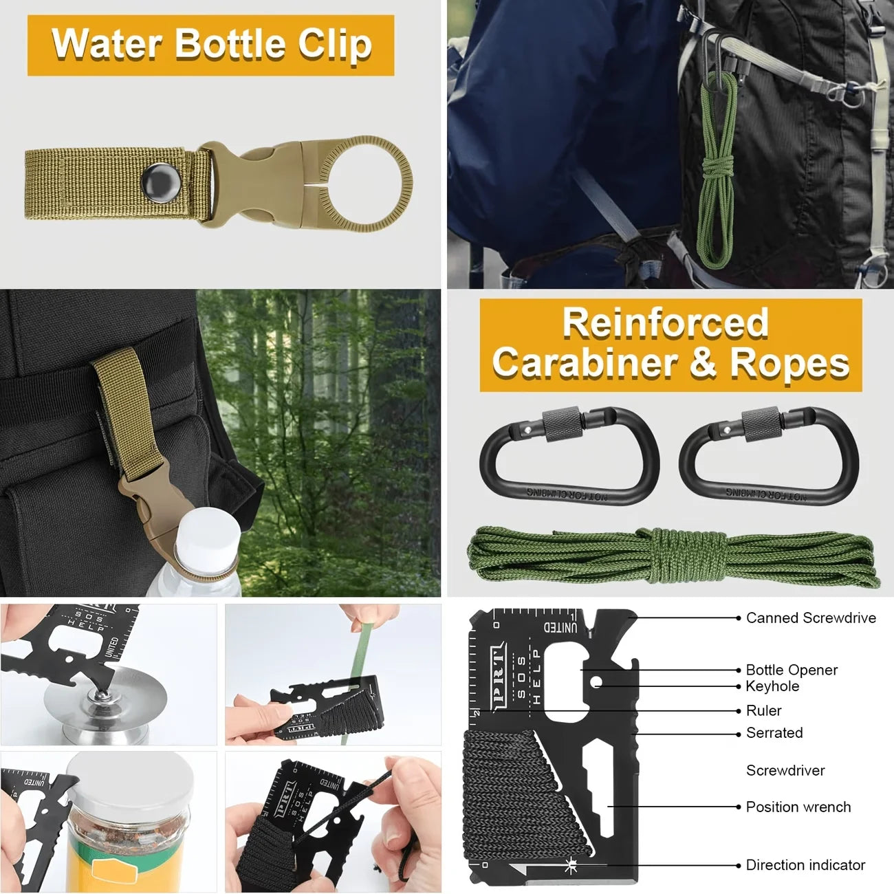 258 Piece Survival and Outdoor Gear Set With Fire Starters and Tools