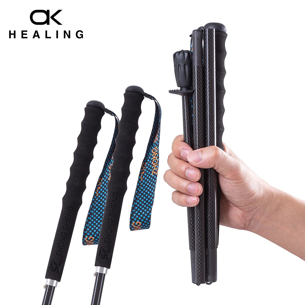 OKHEALING Carbon Fiber Trekking Poles E1 Telescopic