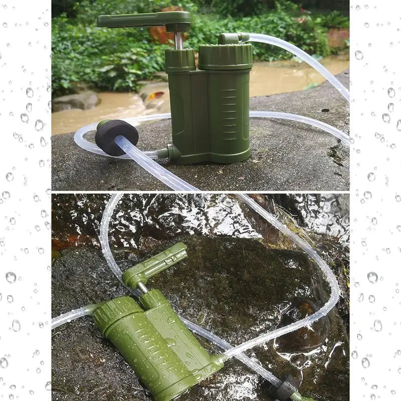 Emergency Survival Water Filter Hand Pump Purifier For Outdoor Hiking