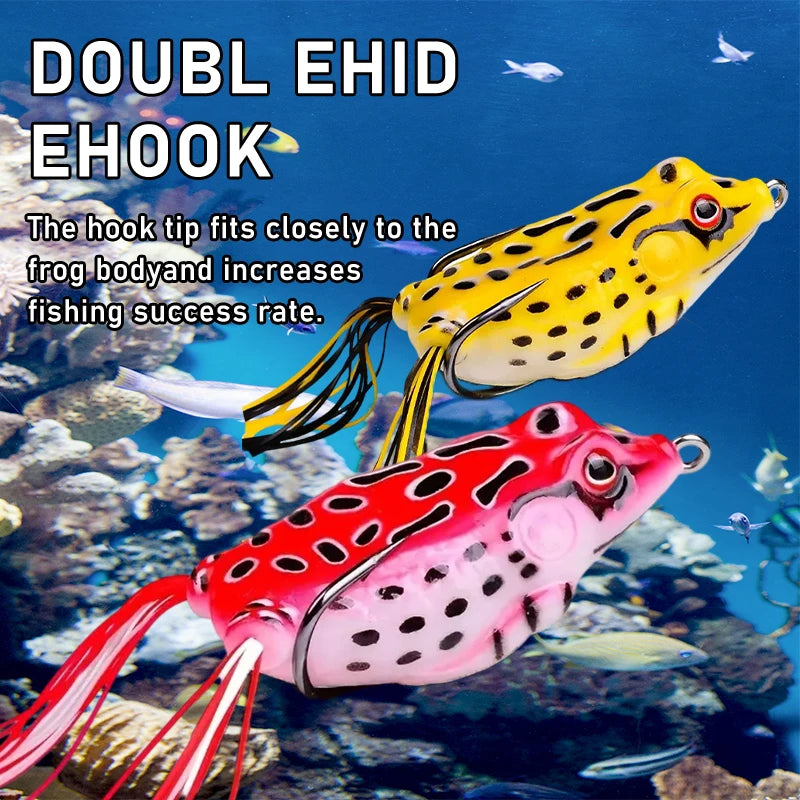 Frog Shape Soft Tube Lure 10Pcs With Hooks Topwater