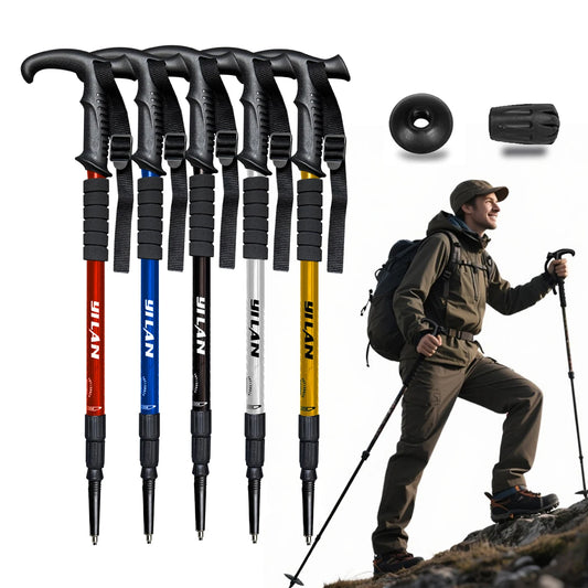 Ultralight Aluminum Hiking Poles With Shock Absorber And Quick Locking