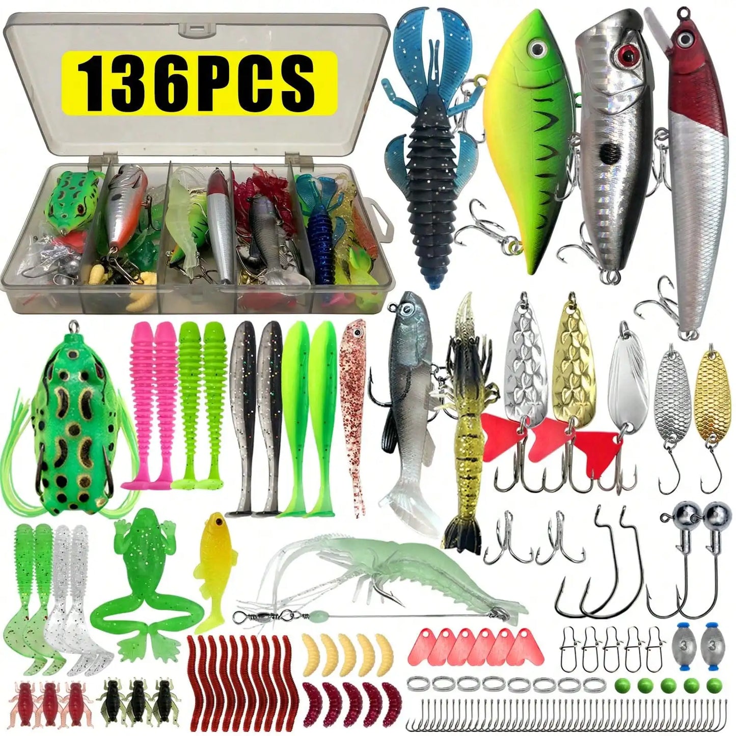 Mixed Fishing Lure Set Tackle Box Bait Kit For Angling
