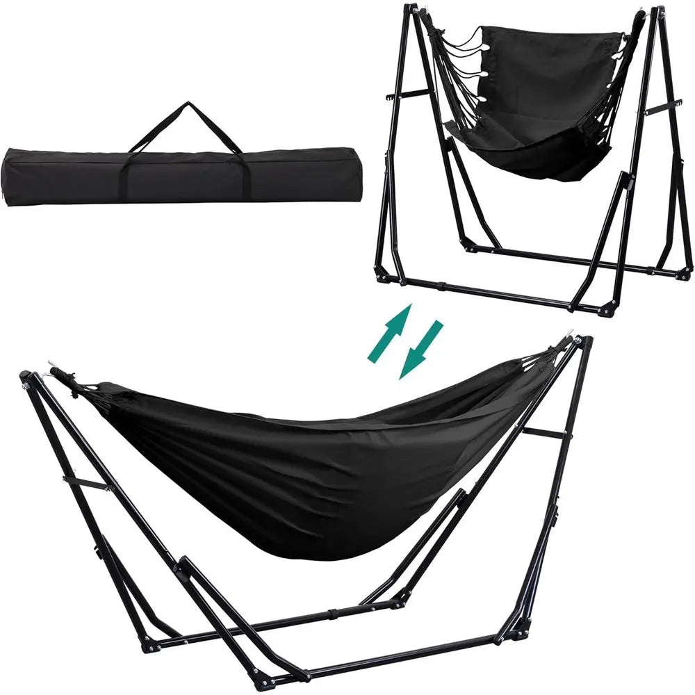 Hammock With Adjustable Stand 2 In 1 Hammock And Swinging Chair