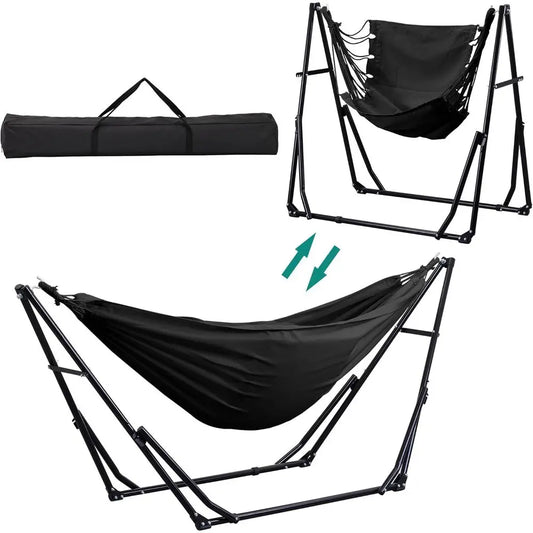 Hammock With Adjustable Stand 2 In 1 Hammock And Swinging Chair