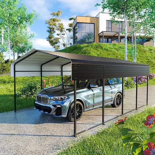 Metal Carport Heavy Duty Canopy With Galvanized Steel Roof Shelter