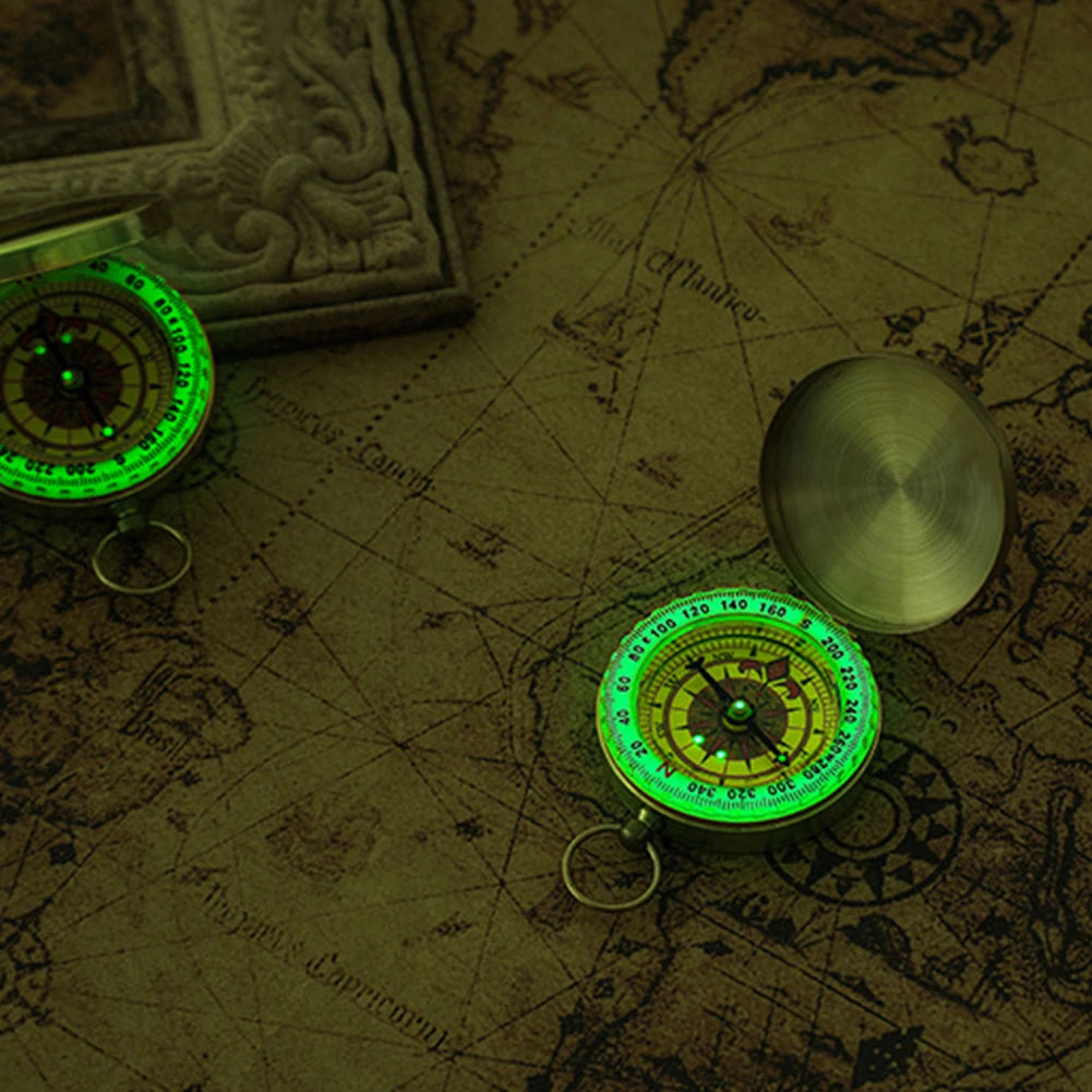 Brass Compass for Outdoor Camping and Hiking Retro Flip Navigation