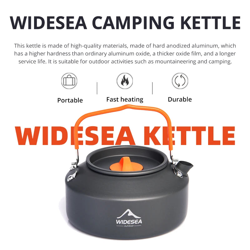 Widesea Outdoor Camping Cookware Set Pots Kettle Coffee Cup Utensils
