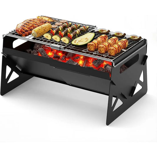 XIUWO Folding Portable Charcoal Grill With Carry Bag For Camping