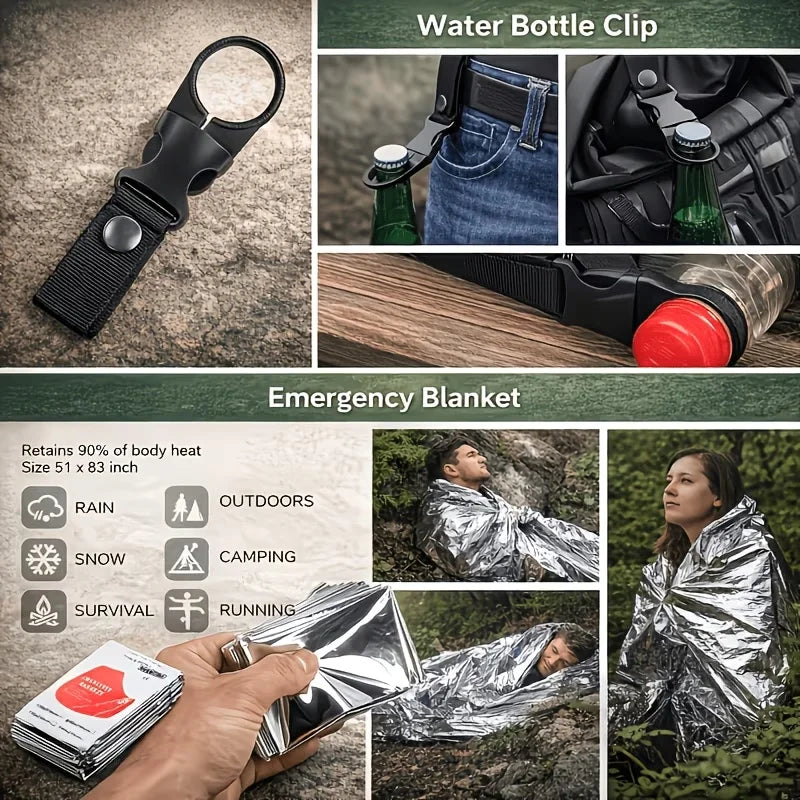 Multi-Functional Tool Backpack Survival Kit With MOLLE Pouches First Aid