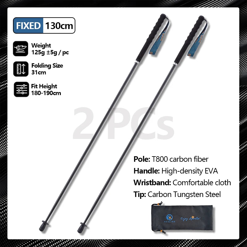OKHEALING Carbon Fiber Trekking Poles E1 Telescopic