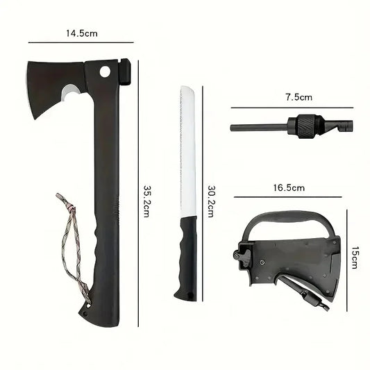 Doom Blade Camping Hatchet With Serrated Saw And Fire Starter