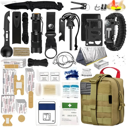 258 Piece Survival and Outdoor Gear Set With Fire Starters and Tools