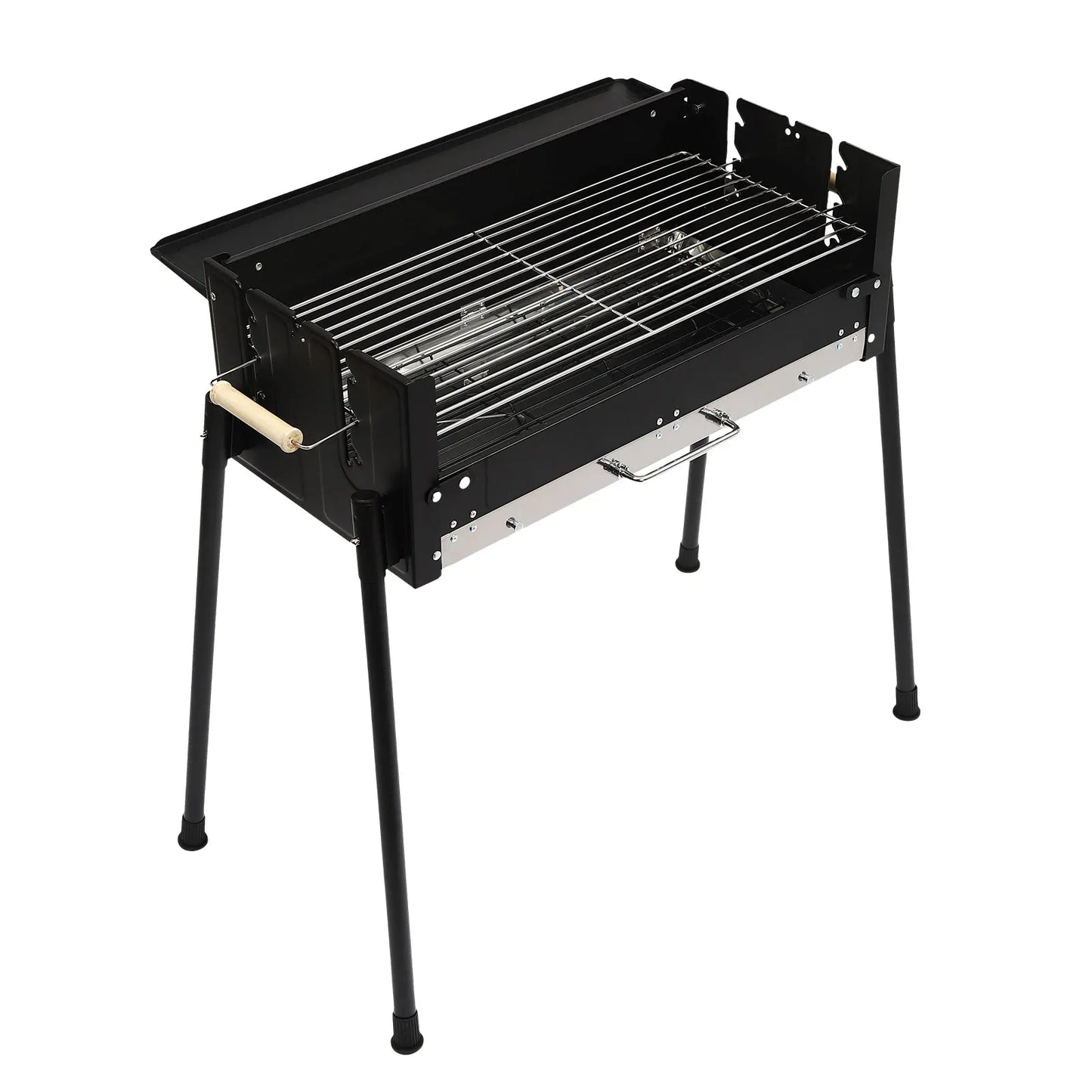 BymaocarCN Portable Charcoal Grill Freestanding With 3 Gear Height Adjustment