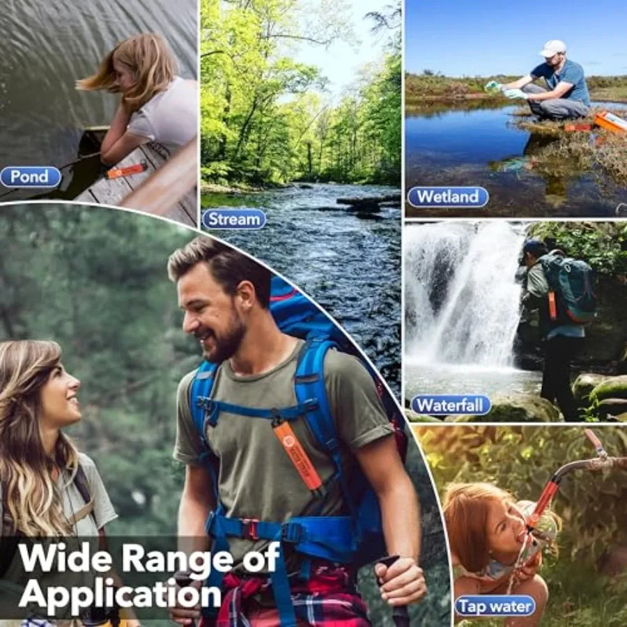 OLOEYCN Emergency Water Filter Straws for Hiking and Outdoor Survival