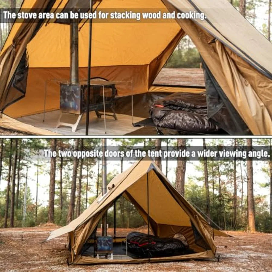 Camping Wall Tent Cabin Chalet With Stove Jack For Two