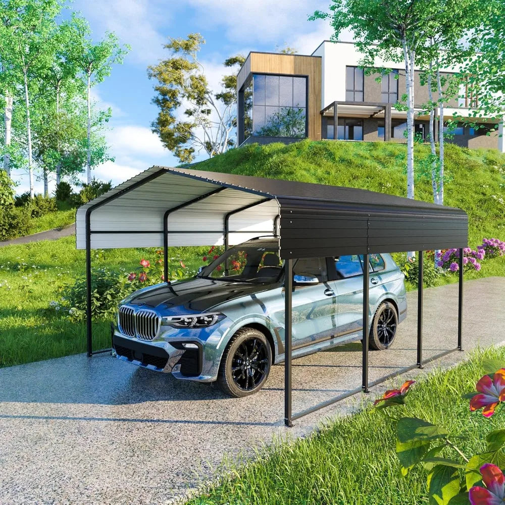 Metal Carport Heavy Duty Canopy With Galvanized Steel Roof Shelter