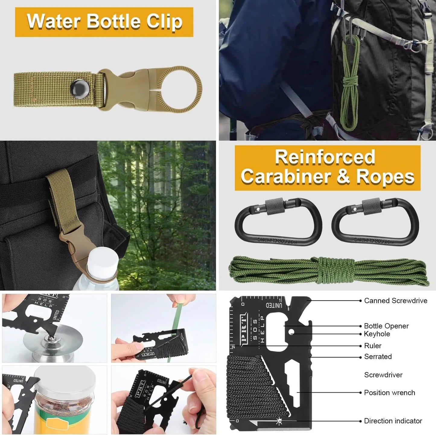 19-in-1 Survival Kit for Men with Compass and Whistle