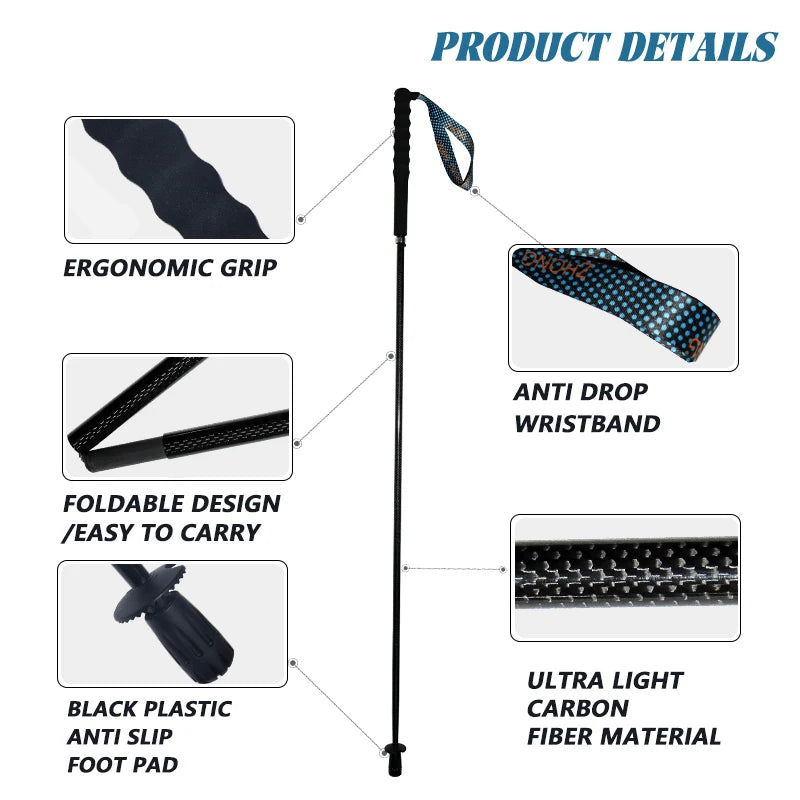 OKHEALING Carbon Fiber Trekking Poles E1 Telescopic