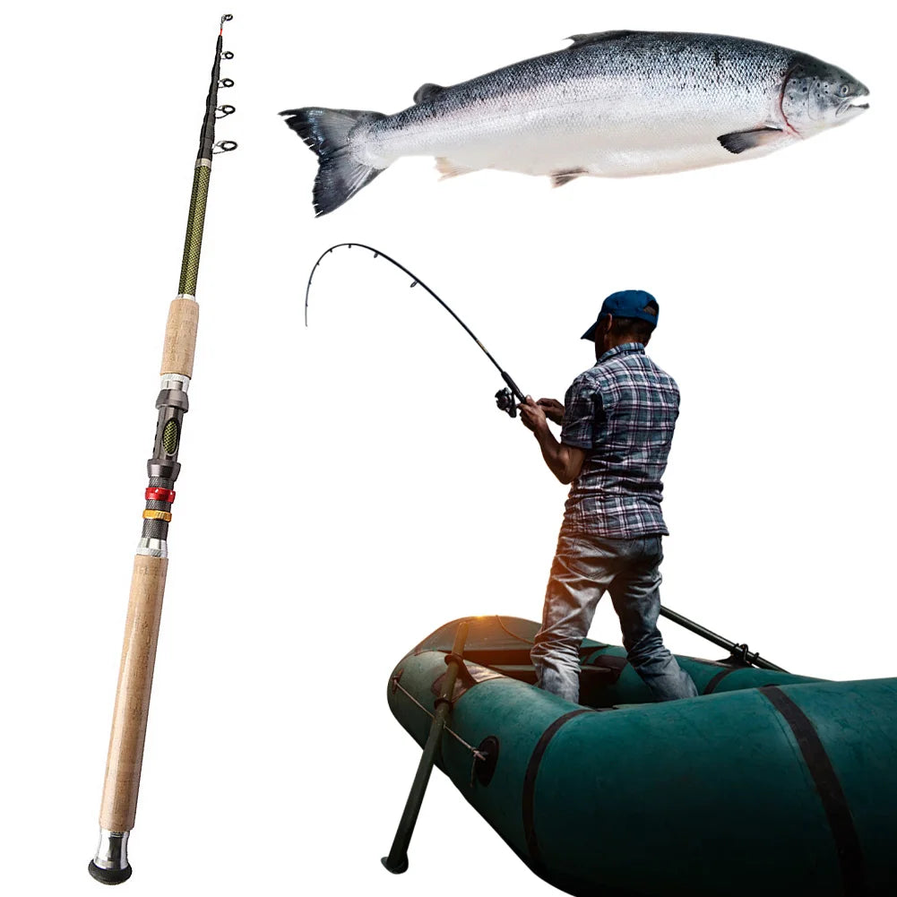 VKTECH Carbon Fiber Telescopic Fishing Rod 1-6lb Power