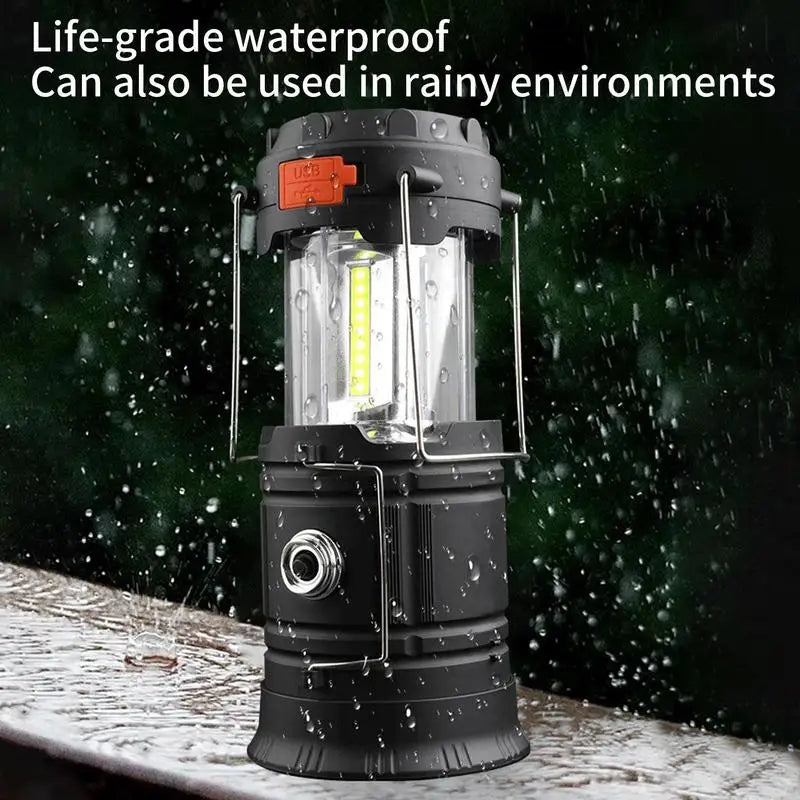 Rechargeable Solar Camping Lantern 1200mAh Hand Crank Emergency Light