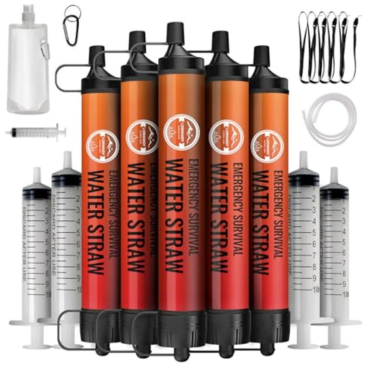 OLOEYCN Emergency Water Filter Straws for Hiking and Outdoor Survival