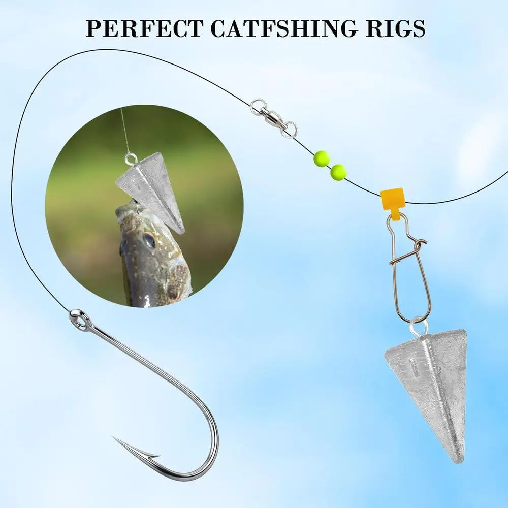 Ocean Saltwater Surf Fishing Pyramid Sinkers Kit for Tackle