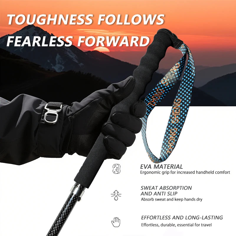 OKHEALING Carbon Fiber Trekking Poles E1 Telescopic